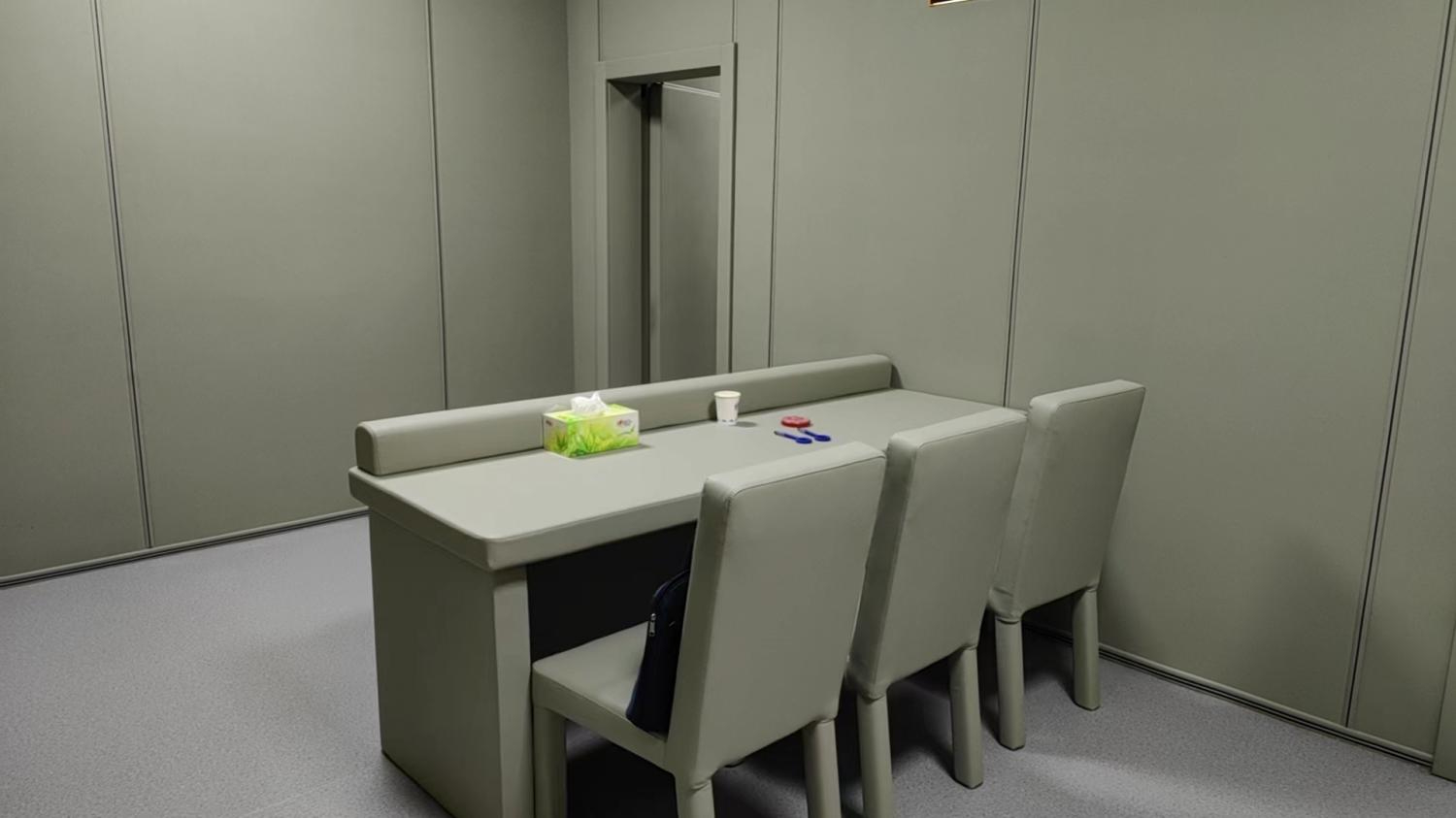 谈话留置室软包防撞家具 审讯室软包桌椅